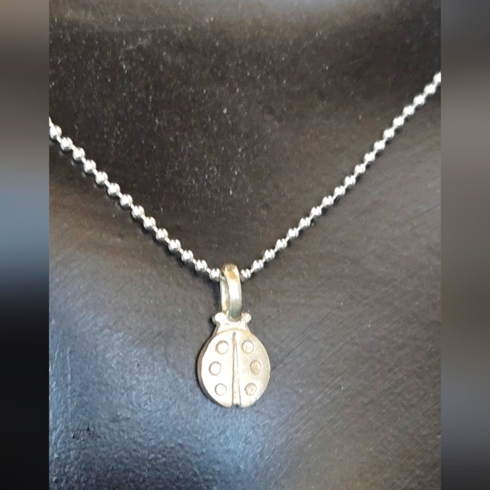 925 Silver Ladybug Pendant Necklace